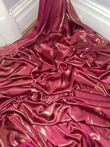 1 METER CLARET RED/GOLD SHINY SOFT SHIMMER SATIN FABRIC 58” WIDE
