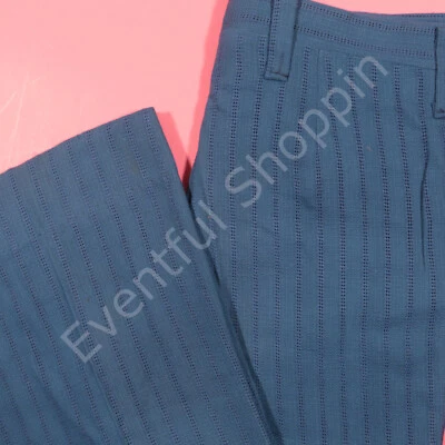 Pantalones acampanados vintage años 70 para mujer talla 26 azul a rayas perforadas nuevos Foto 1 de 4