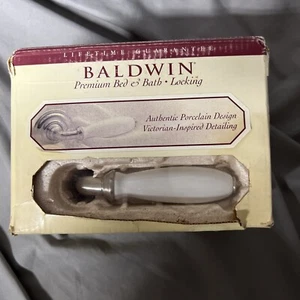 Baldwin Amelia Bed & Bath Locking Porcelain Lever Satin Nickel -G4 - Picture 1 of 4
