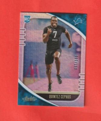 2020 Panini Absolute RC # 187 Quintez Cephus DETROIT LIONS 097/199 - Image 1 of 2