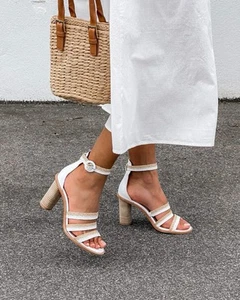 JO MERCER Bianchi Natural Raffia Open Toe Heels Size 37 - Picture 1 of 15