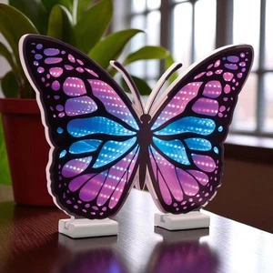 Butterfly Infinity Mirror Light | 18 inch Lighted Display Decor - Picture 1 of 2
