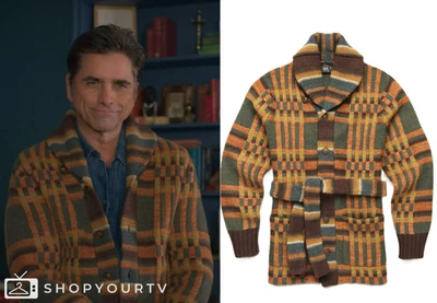 RRL Ralph Lauren Heavy Wool Plaid Ranch Belted Cardigan-MEN- XXL - Image 1 of 4