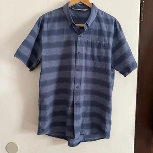 TRAVISMATHEW | A Okay Stripe Short Sleeve Button-up Shirt In Total Eclipse | XL - Picture 1 of 6