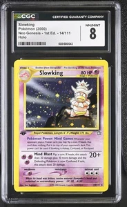 CGC 8 Slowking 2000 Neo Genesis 1st Edition 14/111 Holo SWIRL Pokemon Card - Picture 1 of 2
