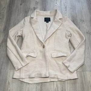 ANTHROPOLOGIE X SANCTUARY Women Bryce Knit Blazer Cream Neutral Size XS - Picture 1 of 8