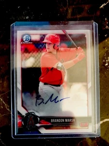 2018 Bowman 1st Chrome Brandon Marsh RC Auto #BCPA-BM Angels - Picture 1 of 2