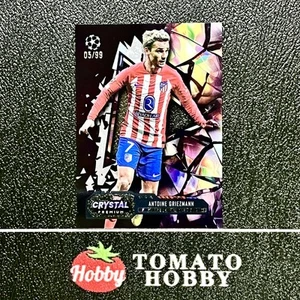 TOPPS CRISTAL PREMIUM UEFA 2023-24 ANTOINE GREZMANN/99 REFRACTOR PÚRPURA CAJERO AUTOMÁTICO - Imagen 1 de 2