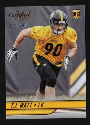 2017 Panini Certified Cuts T.J. Watt Rookie RC #/399 - Image 1 of 2