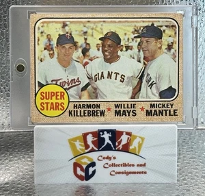1968 Topps Super Stars Mantle, Mays, Killebrew # 490 VG+ No Crease - Picture 1 of 20