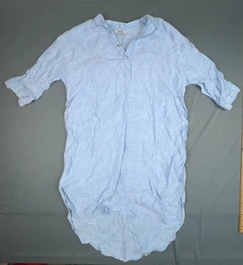 Linen Dreams Nightgown Womens Small Blue Chemise Breathable Sleepwear Minimalist - Picture 1 of 7