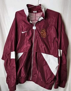 Vtg 90s USC Trojans NIKE Team Sports Windbreaker Zip Track Jacket Color Block XL - Picture 1 of 8