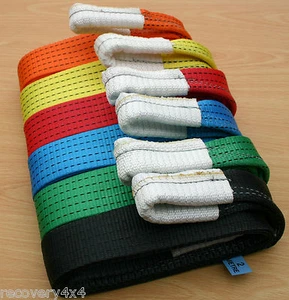 HEAVY DUTY 2M 4X4 RECOVERY WINCH TOW TOWING ROPE STRAP TREE STROP 5 TON OFF ROAD - Imagen 1 de 10