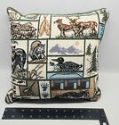 Tapestry Throw Pillow Cushion 12x12 Boho  Wildlife Outdoors Bear Deer Wolf