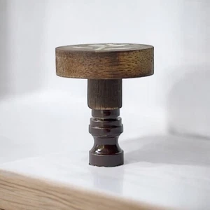Set of 2 Nature Wood Lamp Shade Finials - Shade Toppers - Fit Standard Harp - Picture 1 of 3