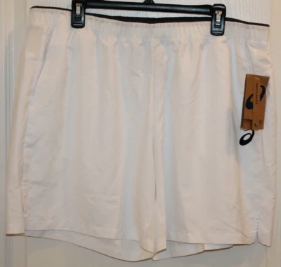 Pantalones Cortos Asics Court 7 IN Para Hombre Color ~ 100 Blanco Brillante Talla 2XL ~ ¡NUEVOS! Foto 1 de 4