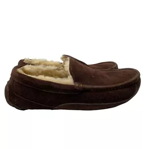 Ugg Australia #5396 Ascot Brown Suede Leather Wool Lining Comfort Slipper Men 8 - Picture 1 of 12