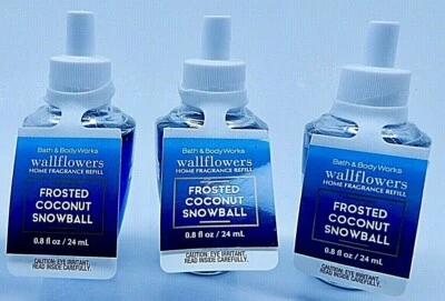 3 BATH BODY & WORKS WALLFLOWERS COCO ESMERILADO BOLA DE NIEVE HOGAR FRAGANCIA RECARGA Foto 1 de 4