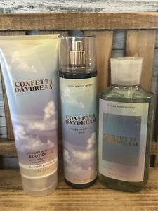 Bath & Body Works 3pc CONFETTI DAYDREAM Shower Gel Body Wash, Cream , Mist Lot - Picture 1 of 5