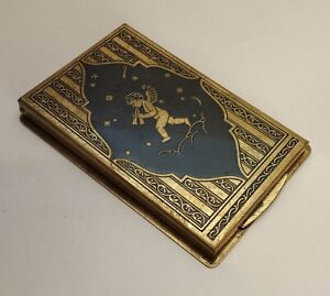 🟢Metal With Niello Holder Notepad Stand Victorian Style With Cherub Pattern🟢
