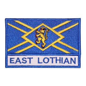 East Lothian County Flag Patch Iron On Patch Sew On Badge Embroidered Patch - Picture 1 of 1