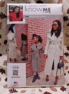 "Girls' & Misses' Trenchcoat" ©2024 Know Me Beaute' J'Adore Pattern ME2070 10-18 - Picture 1 of 2