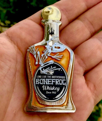 Navy Seals Bone Frog Whiskey Skull Skeleton Seal Liquor Bottle Challenge Coin 🥃