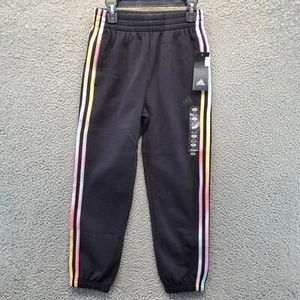 Adidas Youth Fleece Jogger Sweatpants for Boys Size S (8) Black New NWT - Picture 1 of 8