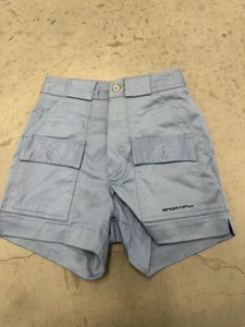 Vintage Women’s Cargo Short Sportif USA Stretch Light Blue Style 671 Sz 6 80s - Picture 1 of 10