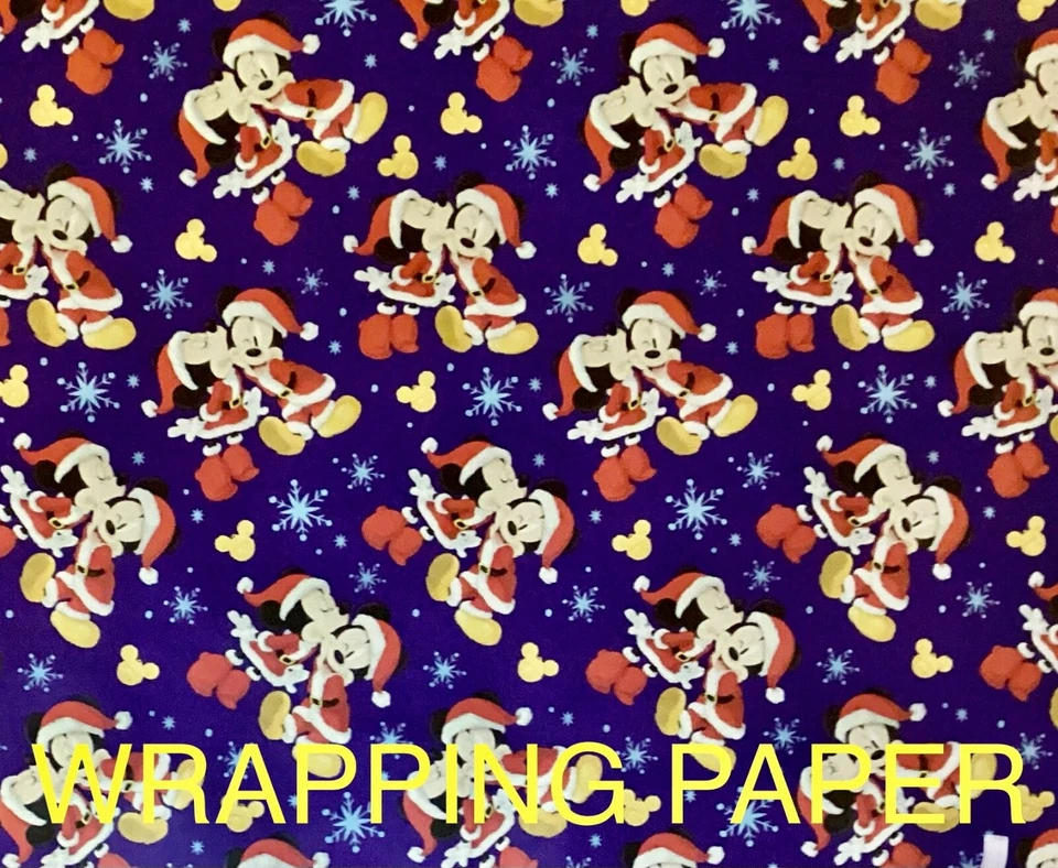 MICKEY MOUSE & MINNIE DISNEY CHRISTMAS GIFT WRAPPING PAPER - 20 SQ FT - NEW - Image 1 of 1