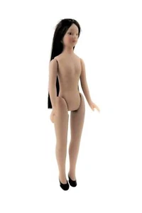 Dolls House Undressed Lady Woman Porcelain Doll with Long Hair 1:12 People - Picture 1 of 8