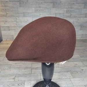 NWT Doria Gruppo Borsalino Ascot Wool Dark Brown Cap Hat, Size 57/M/7 1/8 - Picture 1 of 11