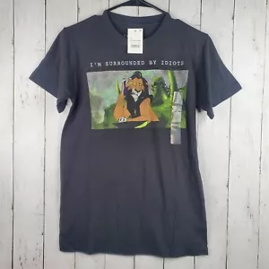 Lion King Shirt Women's Black Disney Movie Scar Graphic Short Sleeve Small NWT - Picture 1 of 8