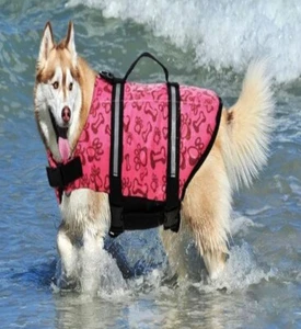 Dog Pet Swim Vest Jacket XL Floatation Suit Adjustable Safety Handle Reflective - Picture 1 of 17
