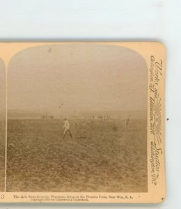 Guns Warships Fire on Pretoria Forts S Africa Boer War Underwood Stereoview - Picture 1 of 3