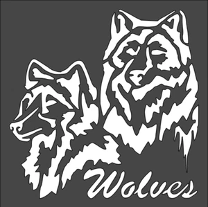 1- 5.5x5.5 inch Custom Cut Stencil, (TA-49) Wolf - Picture 1 of 1