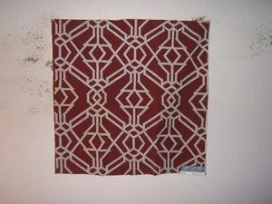 Beacon Hill, Rajouri, Embroidered Geometric Novelty, Remnant, Color Vermillion - Picture 1 of 1
