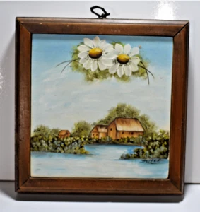 Framed Painting Wall Art Wall Hanging Hidden Key Holder Rustic Signed Salter - Picture 1 of 13