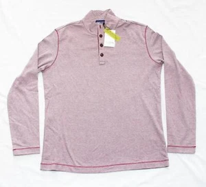 New $198 Robert Graham COTTON Button Pullover Leonard Men MEDIUM M Berry Cotton - Picture 1 of 7