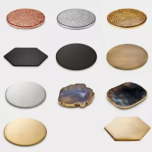 Messing, Aluminium & Achat Getränke Untersetzer in Gold, Silber, Kupfer, schwarz & grau - Bild 1 von 22