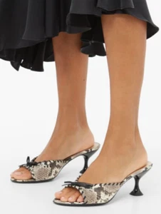 Sandalias Leonardo crema serpiente serpiente talla 42 tacones para mujer Staud nuevas en caja - Imagen 1 de 15