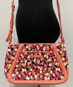 Vera Bradley Handbag Trimmed Trapeze Crossbody Purse Pixie Confetti Zip Top - Picture 1 of 11