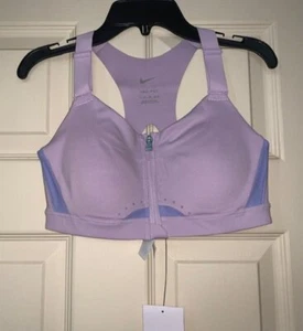 NWT Nike Alpha High Support Padded Women's Small Zip-Front Purple Sports Bra - Picture 1 of 3