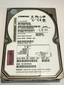 COMPAQ BD0096349A 9P4001-043 3B15 9.1GB SCSI 3 ULTRA HARD DRIVE aa5ib1 - Afbeelding 1 van 2