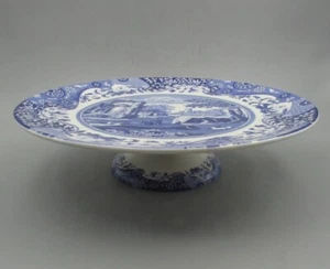 Spode China BLUE ITALIAN Footed Cake / Dessert Plate - 10 3/4" - New - Picture 1 of 4