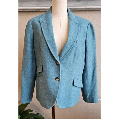Talbots Shelted Wool Blend Career Jacket Blazer Teal Blue Womens 16 Petite - Image 1 of 4