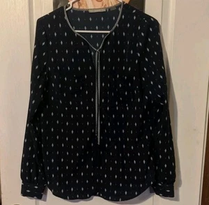 Tart Emilia Blue Boho Bohemian Blouse Long Sleeve Tassel Tunic Top Extra Small - Picture 1 of 4