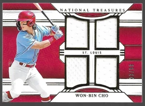 2024 Panini National Treasures Won-Bin Cho Quad Jersey /99 St Louis Cardinals - Picture 1 of 3