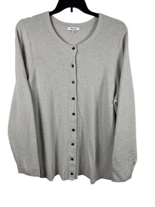 Cárdigan Madewell Plus 3X Beige Botón Frontal Suéter Acanalado Texturizado Tejido LEER - Imagen 1 de 14