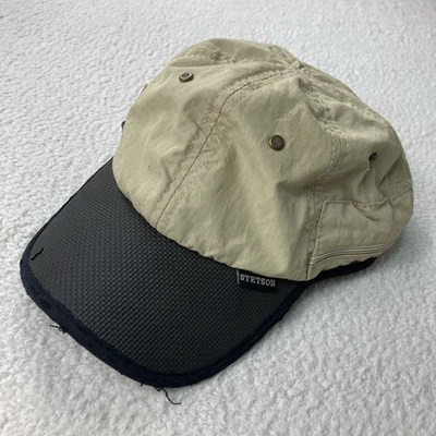 Stetson Fitted Hat Mens Large Tan Black Nylon Zip Fishing Outdoor Hiking Hunting - Image 1 of 4